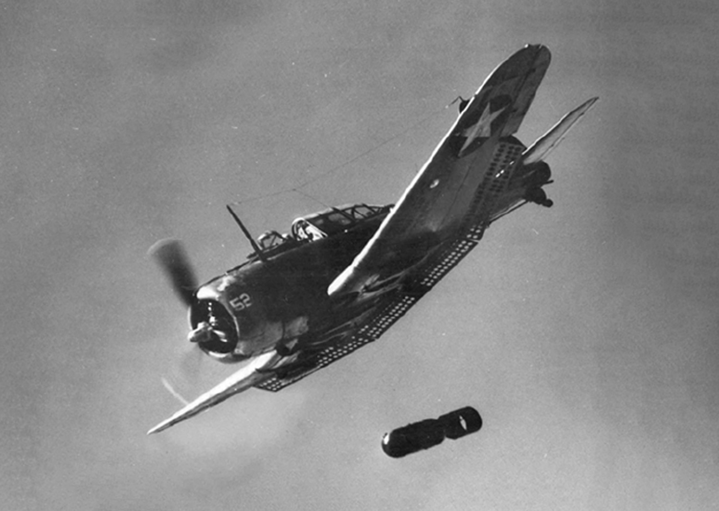 Douglas Sbd Dauntless Dropping A Bomb, Circa In 1942