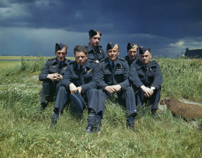 Flight Lieutenant Joe Mccarthy (4th From Left) And His Crew At Raf Scampton (22 July,1943)