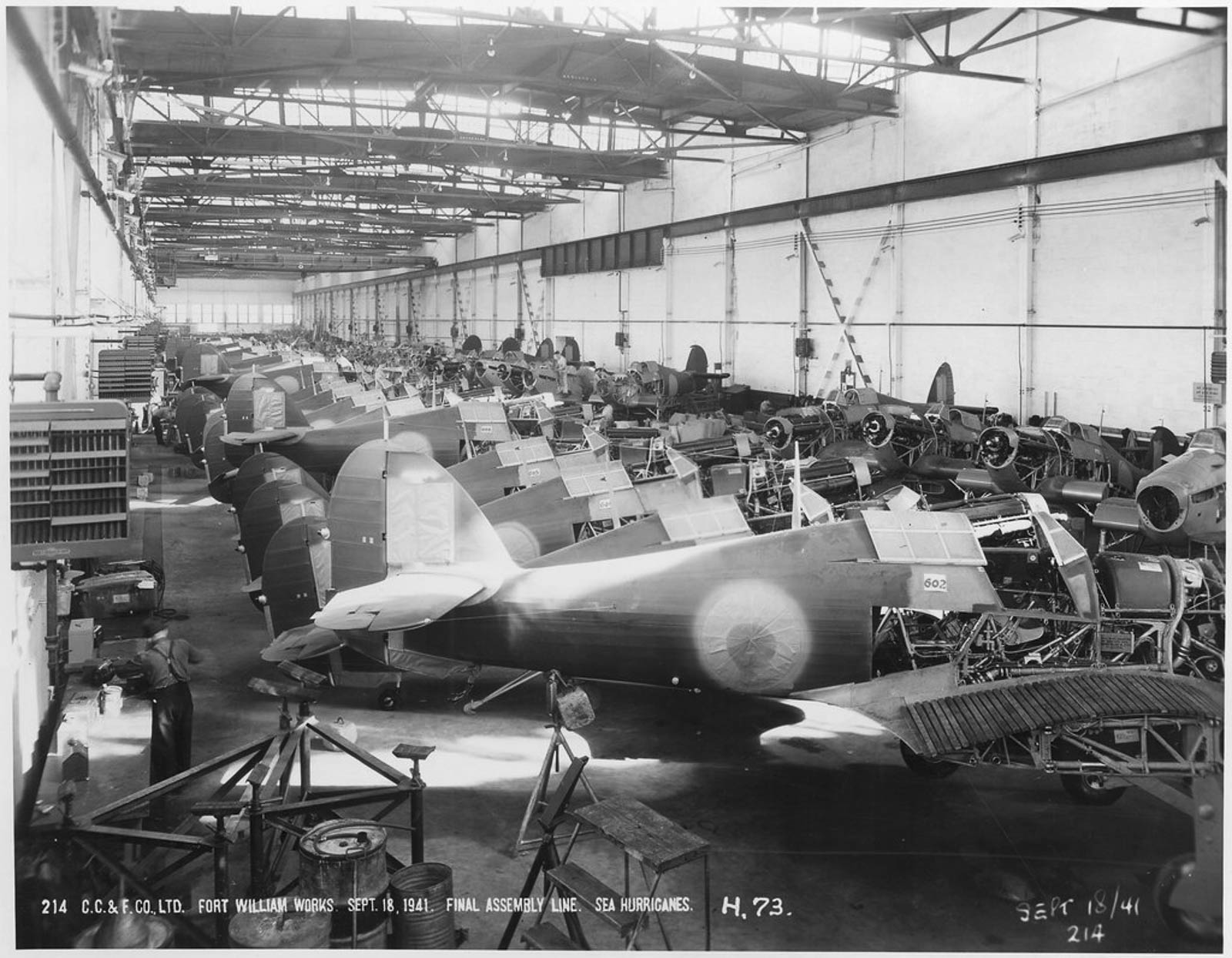 Hawker Sea Hurricanes Under Construction At Cancar Factory In Fort William, Ontario During September, 1941
