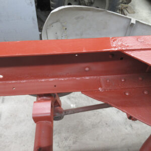 the repaired section of truck chassis
