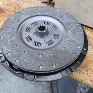 The freshly-rebuilt clutch plate assembly for the gearbox.
