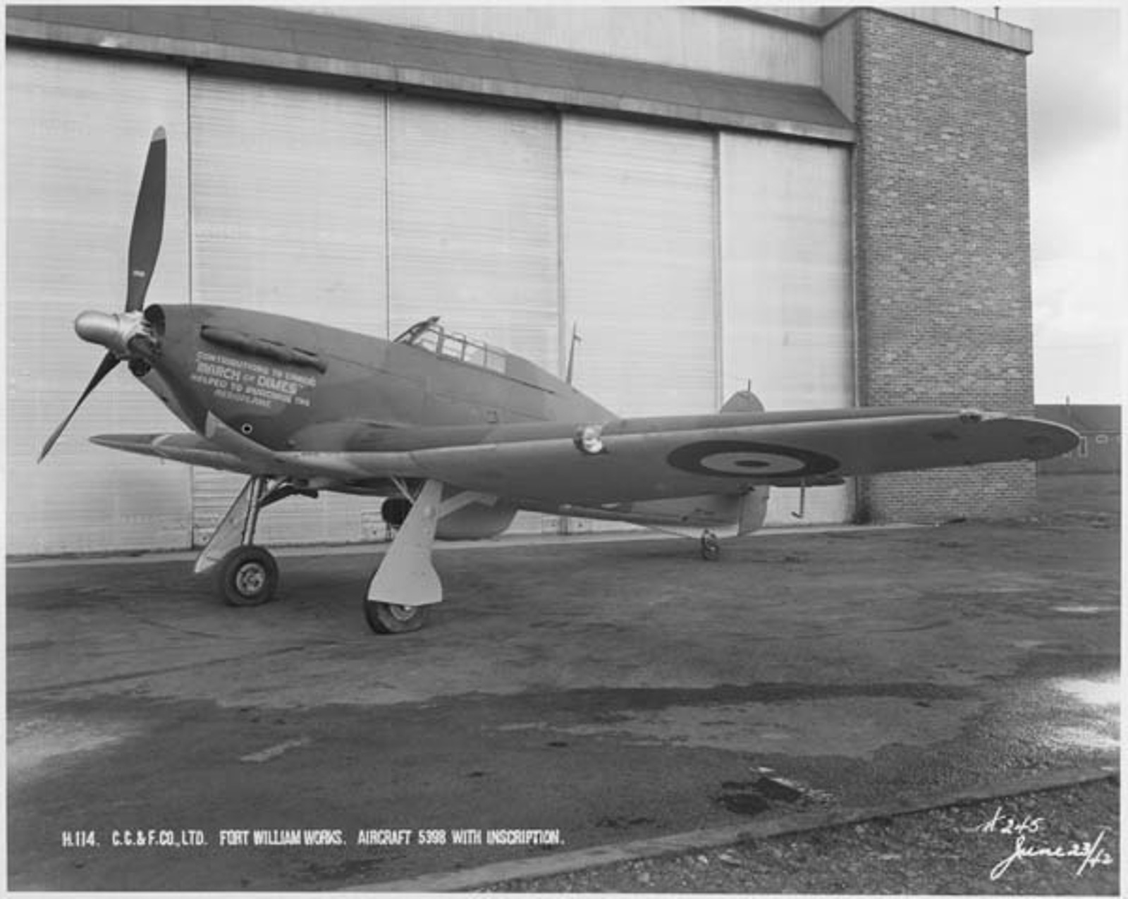 March Of Dimes Hawker Hurricane Mk.xii (rcaf 5398) At Fort William