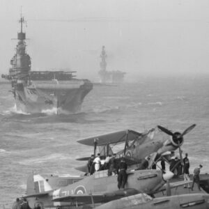 Preliminary Movements 3 10 August 1942 Taken From The Aft End Of Victorious Showing Hms Indomitable And Eagle Hawker Sea Hurricane & Fairey Albacore Op Pedestal (lt Lc Priest Iwm Photo)